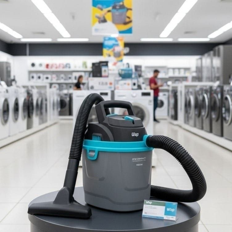 WAP Aspirador de Pó e Água Barril GTW COMPACT, Compacto, 5,5 Litros, com Filtro Lavável, 1
