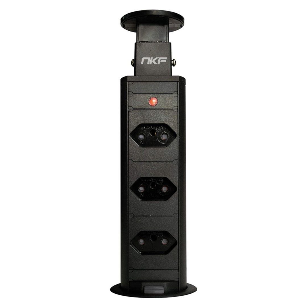 Torre de Tomada de Embutir Retrátil Mesa Multiplug 3 Tomadas Torre de Tomada 20 Amperes