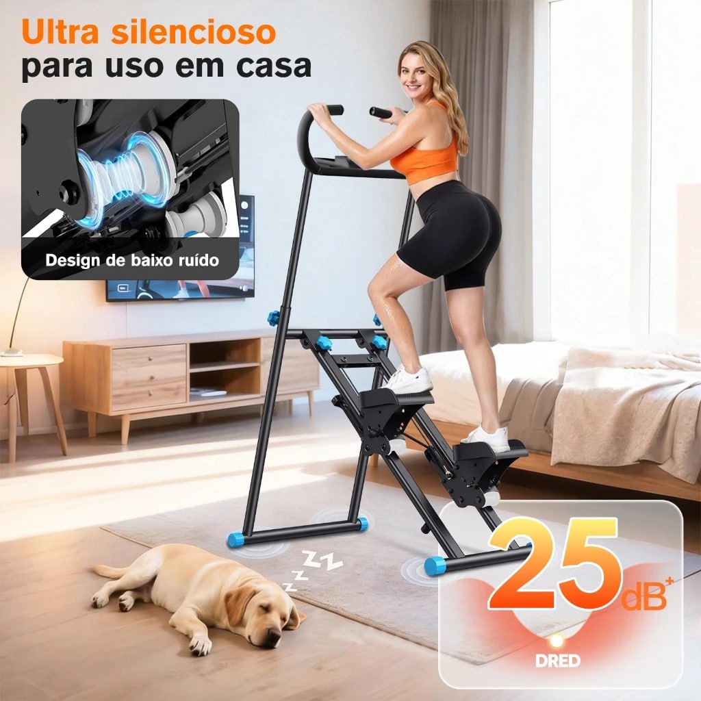 💪🏻Simulador De Caminhada Aparelho De Ginástica Dobrável 120kg C/ Visor LCD Treino Em Cas