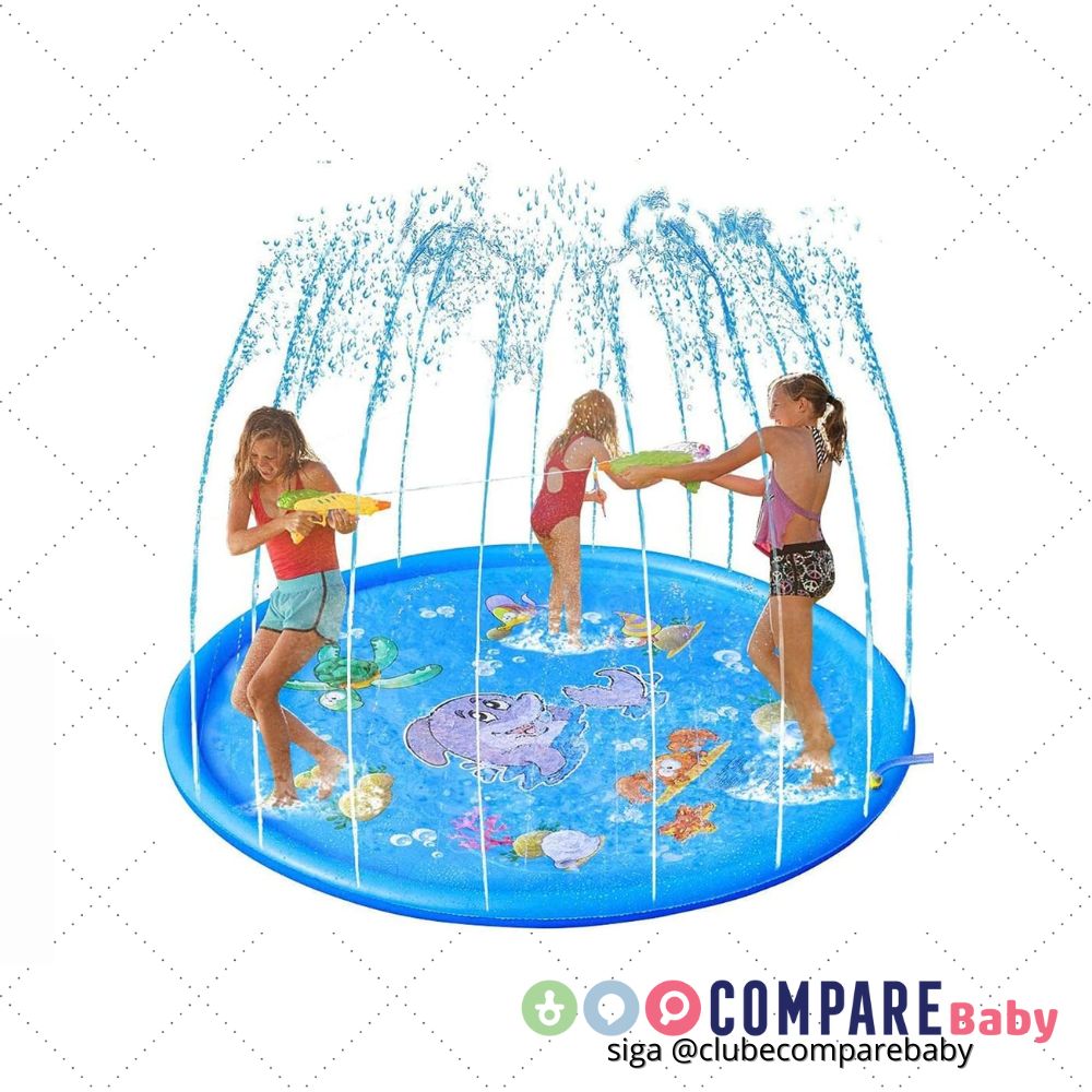 😍 Brastoy Piscina Chafariz Infantil 170cm Splash Sprinkler Pad (Golfinho)