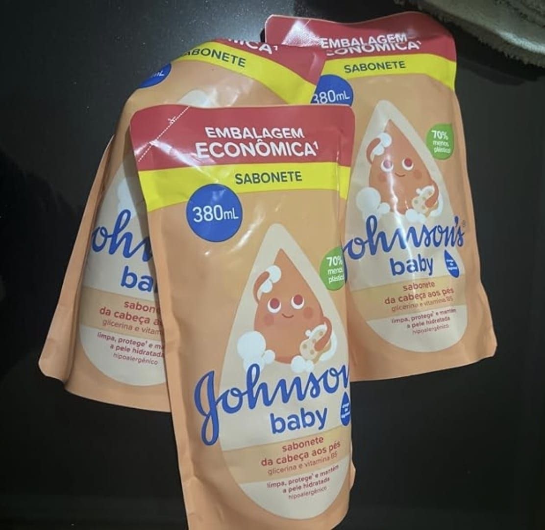 Refil Sabonete Líquido de Glicerina Johnson's Baby da Cabeça aos Pés 380ml