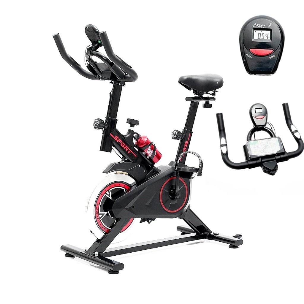 - Bicicleta Ergometrica Spinning Academia Bike Fitness Profissional Monitor de Treino Garr