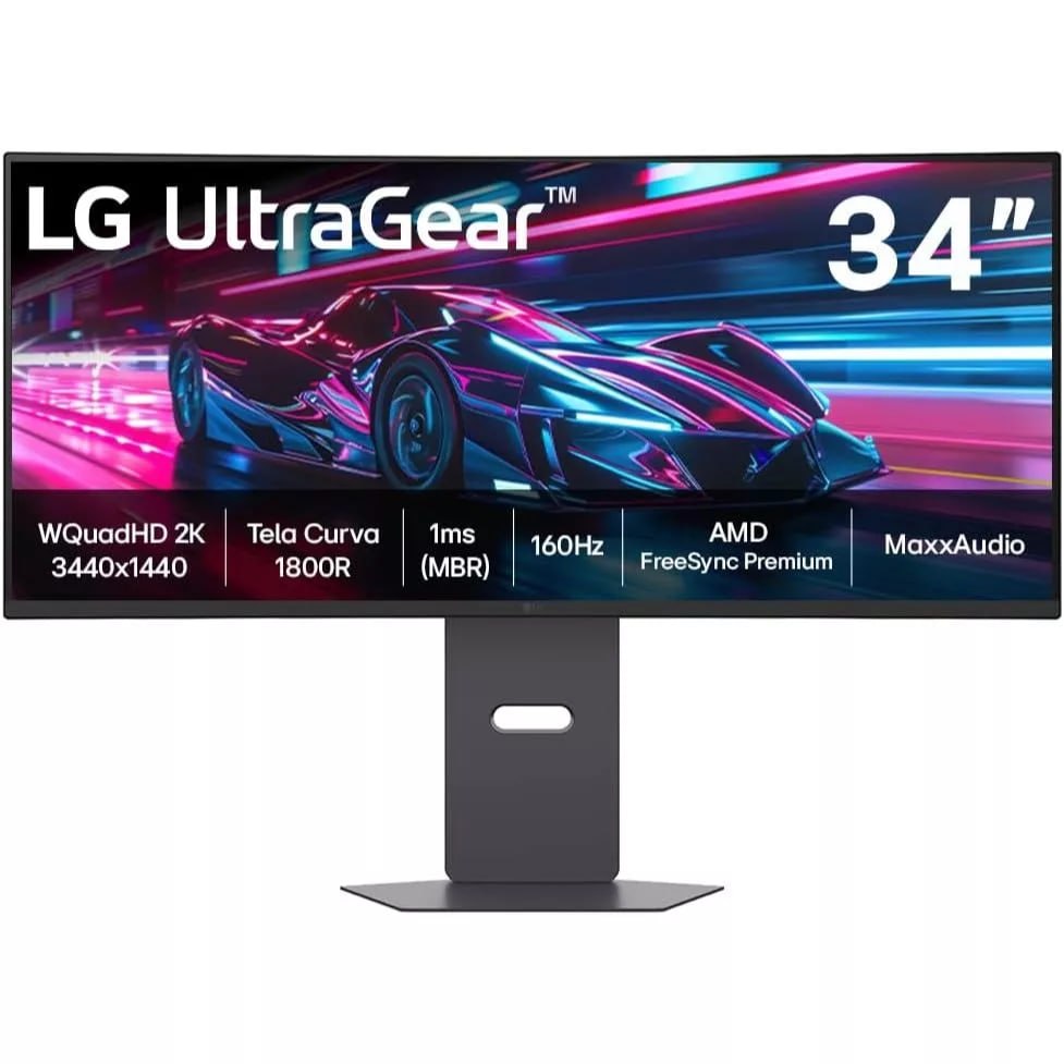 🛍 Monitor Gamer, LG UltraGear™, Curvo 34", QuadHD, 2K UltraWide, 160Hz, HDR10