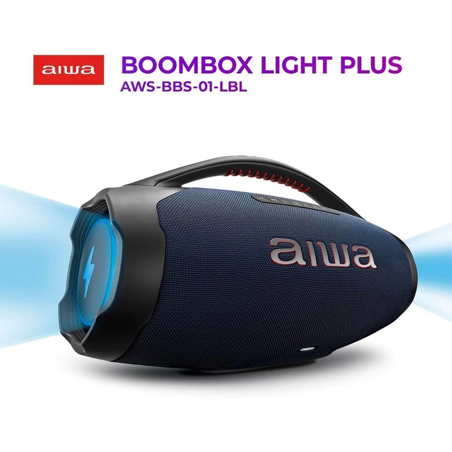 🔈 Caixa de Som Portátil BT Aiwa Boombox BBS-01LB 9531-01 Azul