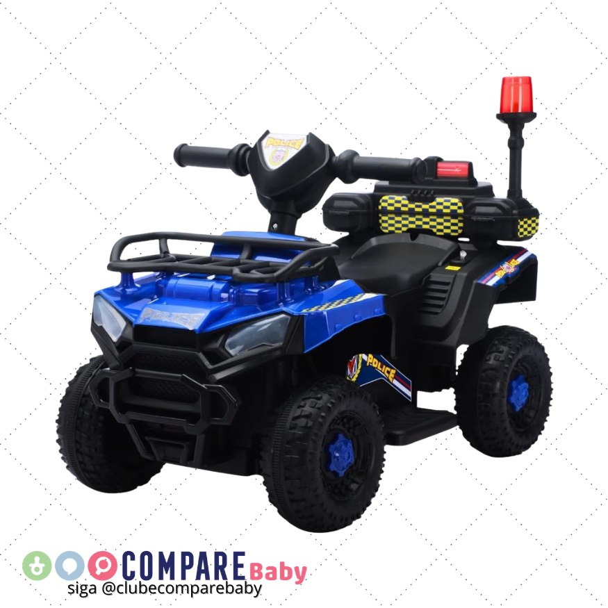 😍 Carro Elétrico Infantil Policial 6v Frente/Ré Maxi Toys (Azul)