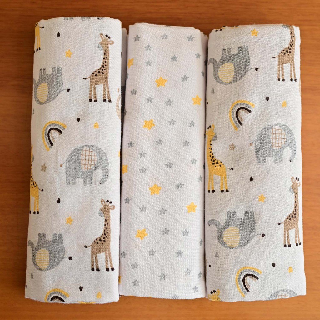 🛍️ Cueiro 03 Unidades 50 cm x 80 cm Flanelado Bublim Petit