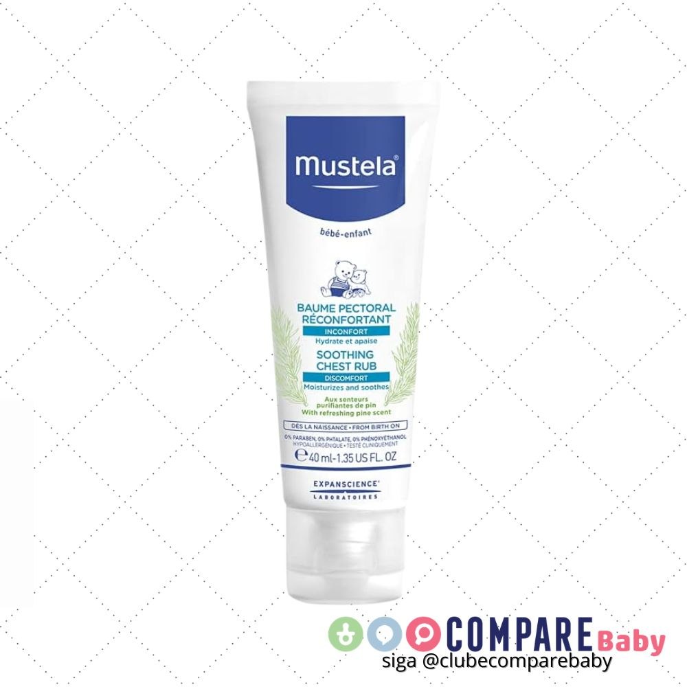 😍 Mustela Bálsamo Peitoral Reconfortante 40 ml, Mustela Bebê, Azul, 40 ml