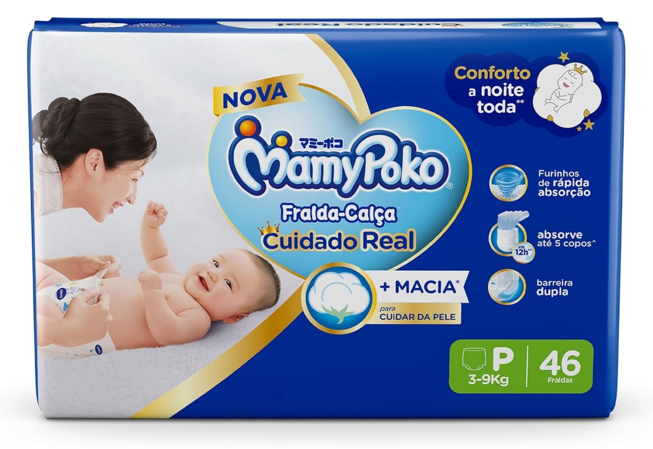 🫧 MamyPoko Fralda-Calça Premium Seca P com 46 Unidades