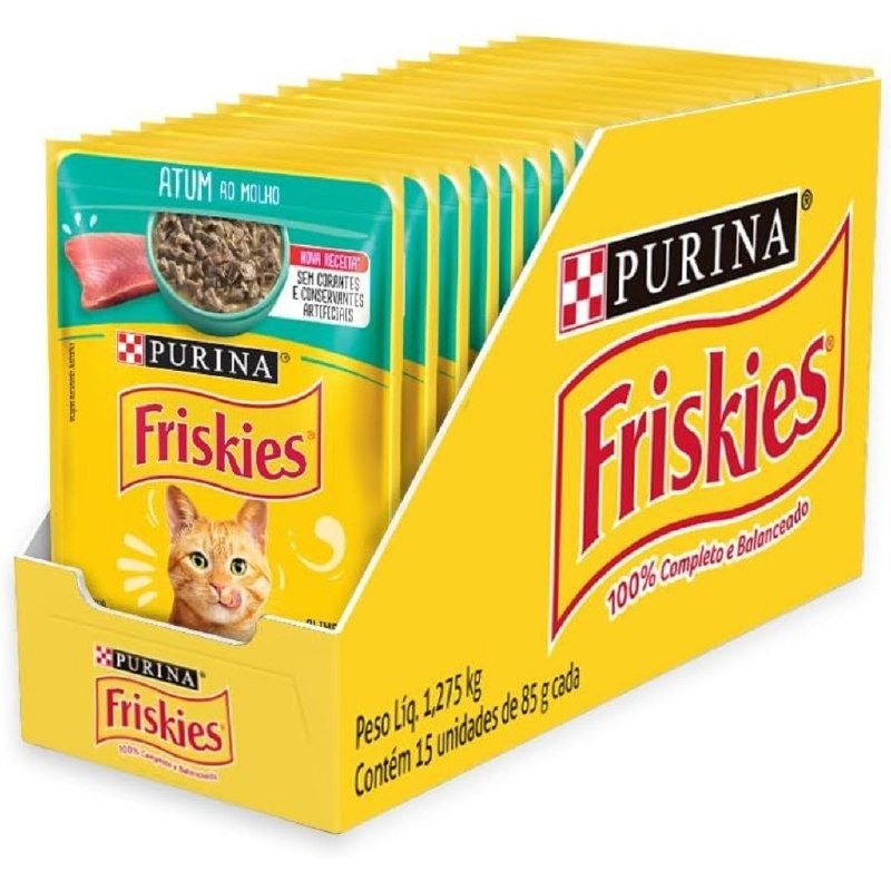 Pack Nestlé Purina Friskies Ração Úmida Para Gatos Adultos Atum Ao Molho - Com 15 Sachês 8