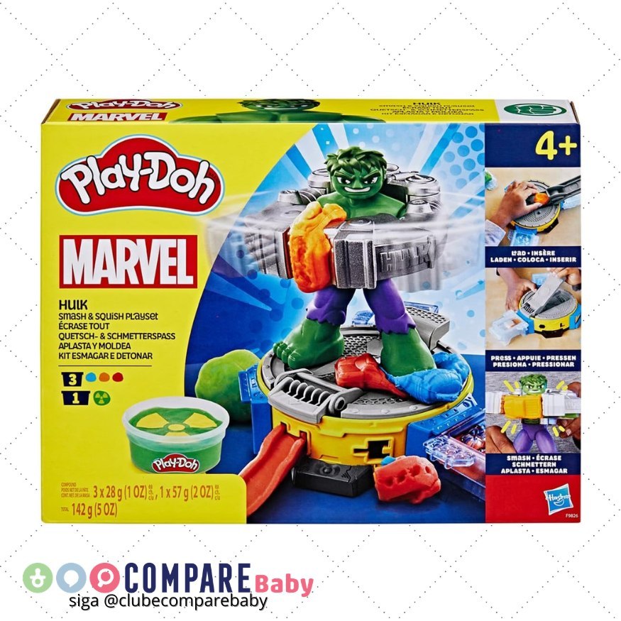 😍 Play-Doh Marvel Hulk Kit Esmagar e Detonar