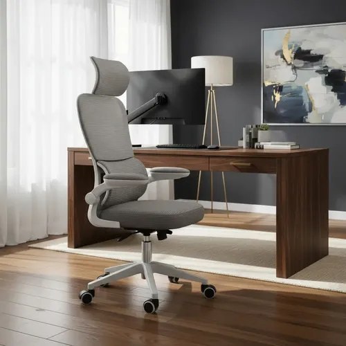🛍️ Cadeira Escritório Ergonômica Genebra G500 Luvinco Cor Cinza Com Suporte Lombar Estofa