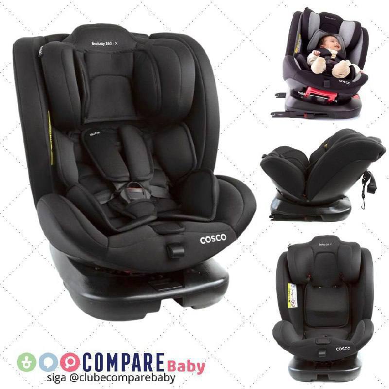 😍 Cadeirinha Evolutty 360º, com Isofix, 0 a 36kg, Cosco, Preto