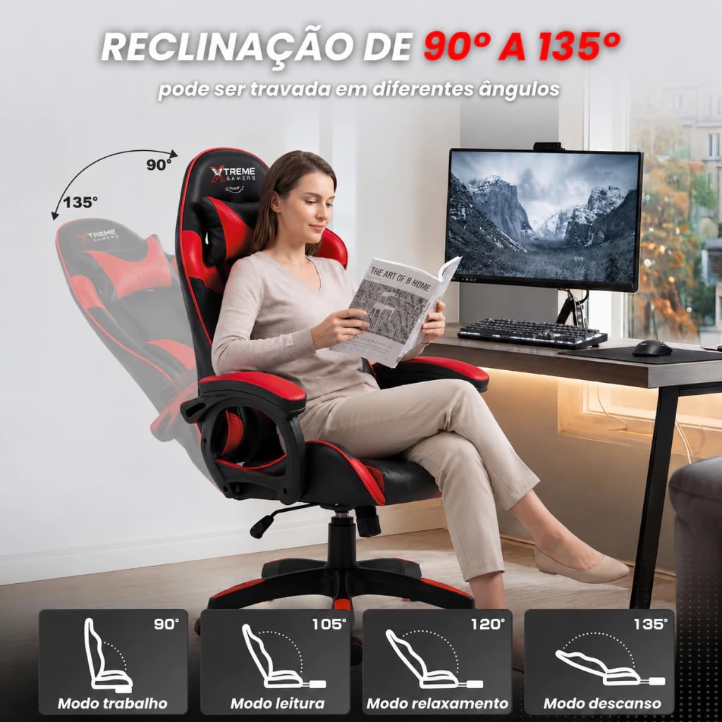 💺Cadeira Gamer Xtreme Maximum Conforto Ergonômico e Design Premium para Gamers de Alta Pe