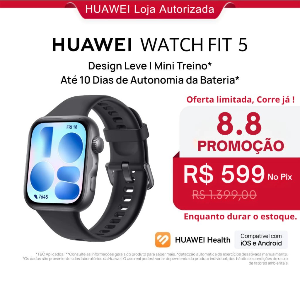 ⌚️ AMOLED + GPS pra treinar sem perder o rumo!