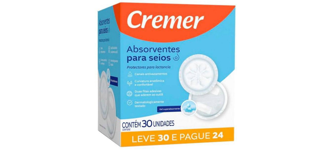 🫧 Absorvente Cremer 30Un. Seios