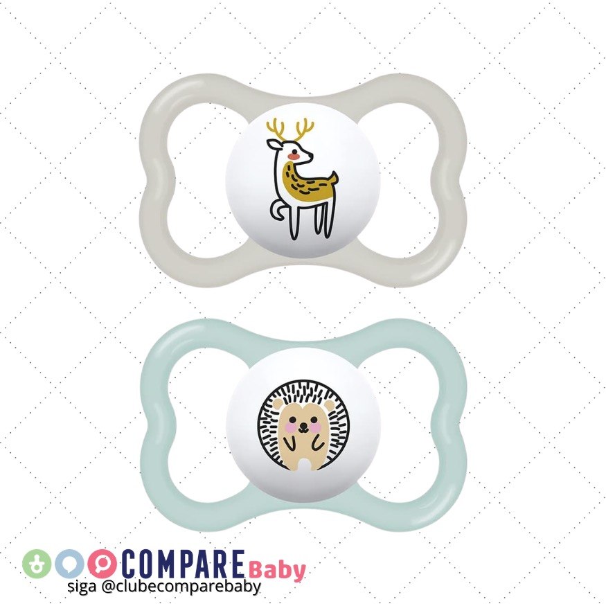 😍 MAM Baby Kit com 2 Chupetas Supreme Com Bico Extrafino de Silicone SkinSoft para Crianç