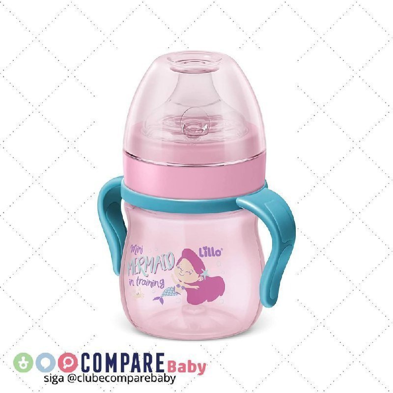 😍 Lillo Caneca Aprendizado C/ Alça Evolution Bebedor SIL 150 ml - Menina, Lillo, Rosa/Ver