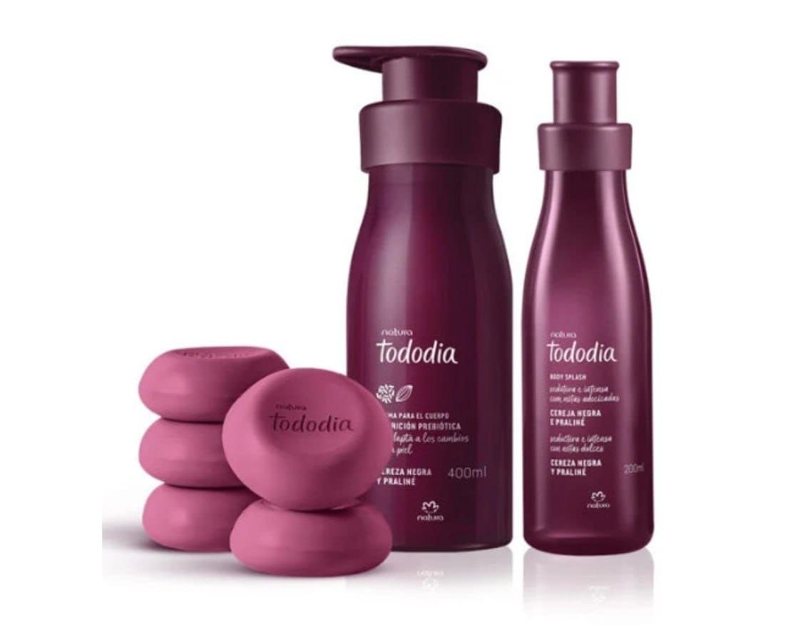 Kit Creme 400ml + Body Splash 200ml + Sabonete Tododia Cereja Negra e Praliné 5 unidades