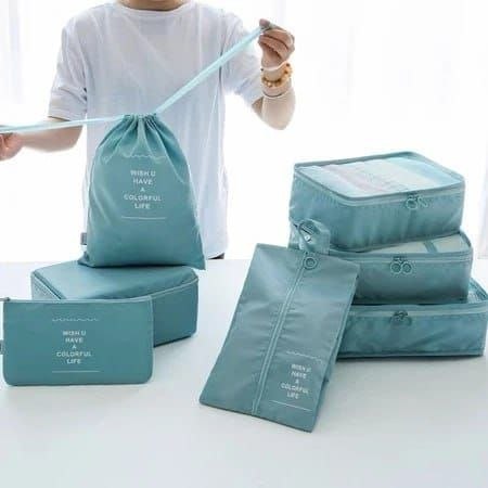 🛍️ Kit 7 Pecas Bolsa Organizadoras Para Mala Roupas Bagagem Viagem