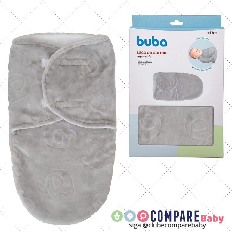 😍 BUBA Saco de Dormir Baby Super Soft Cinza