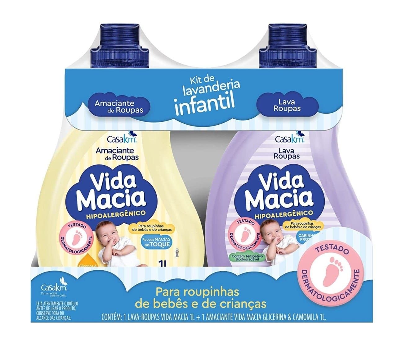 Kit Vida Macia (Lava Roupas 1L + Amaciante Glicerina e Camomila 1L)