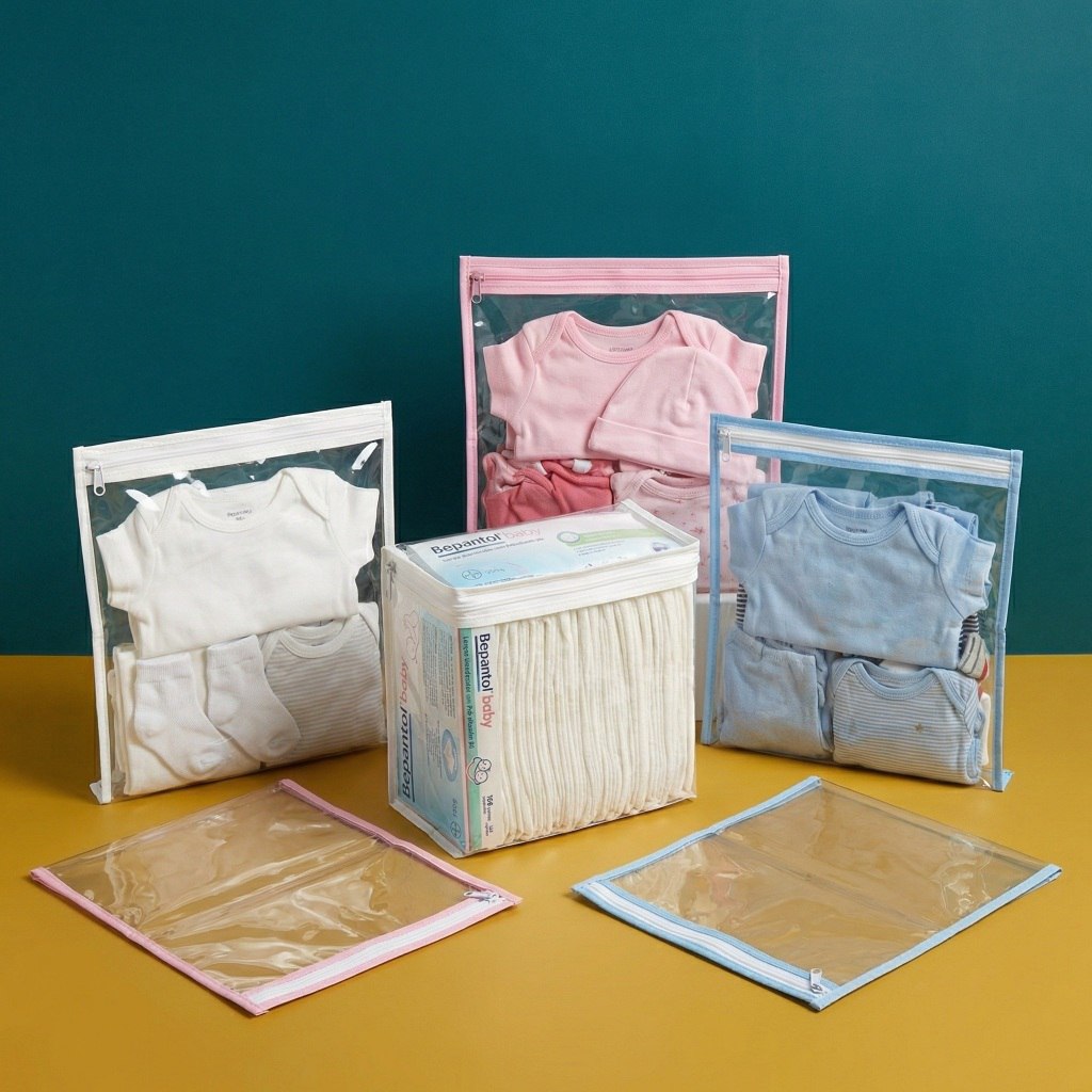 🛍️ Kit 6 Peças Maternidade – 5 Saquinhos Organizadores + 1 Porta Fralda/Remédio Necessair