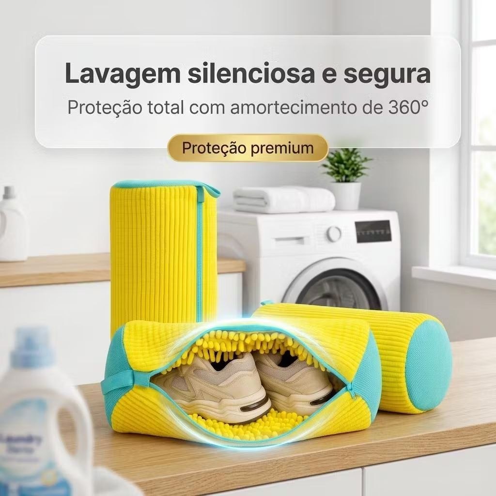 Dê uma olhada em Bolsa de Lavar Tênis Sapatos Malha Lavanderia Anti Deformação por R$14,77