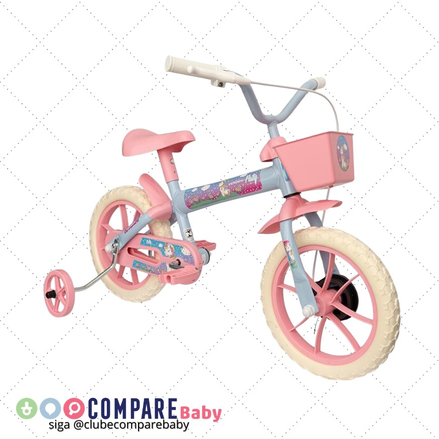 😍 Bicicleta Infantil Verden Paty - Aro 12 com cestinha e rodinh