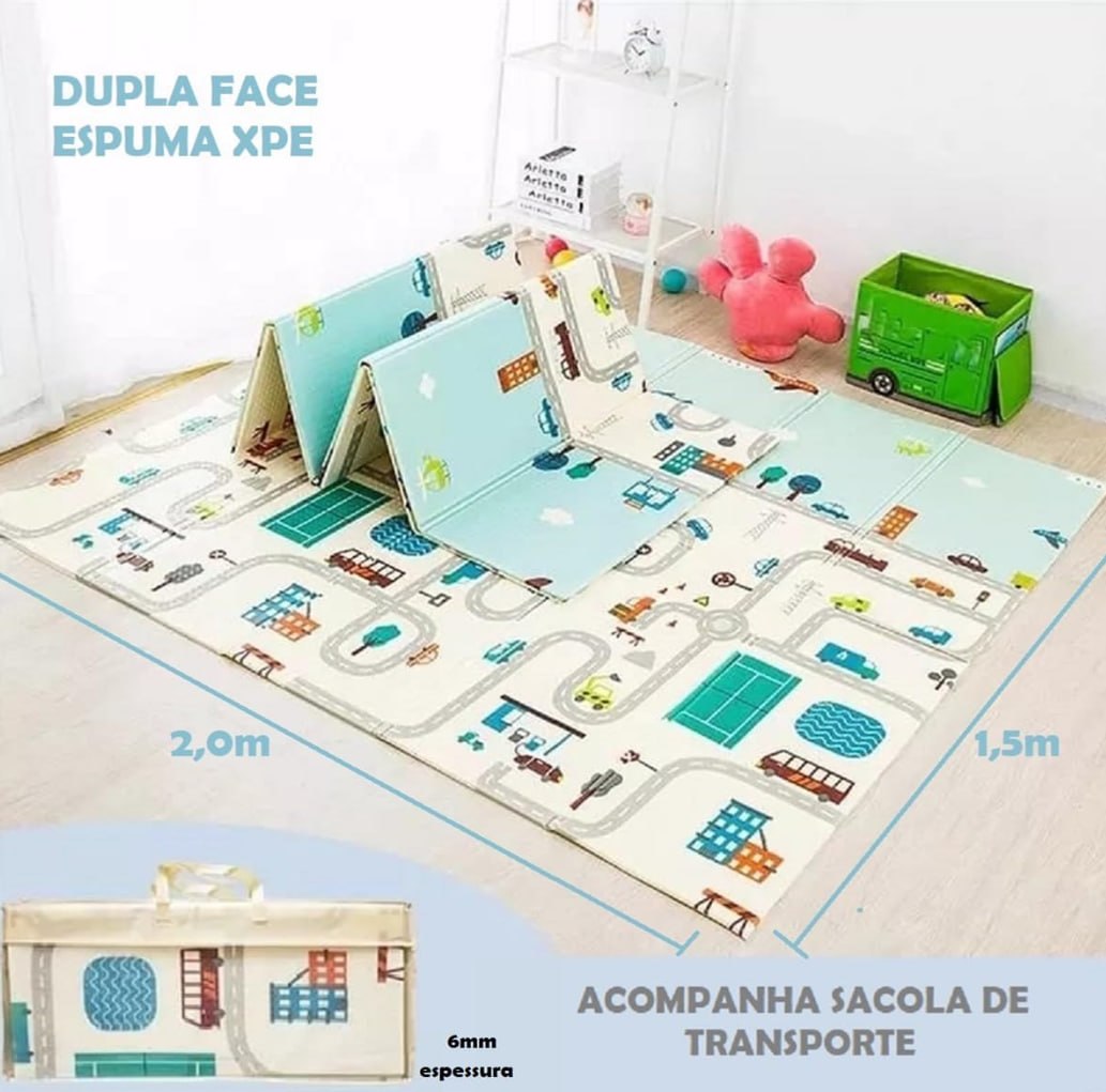 🫧 Tapete Térmico Emborrachado Dupla Face Infantil 1,50 x 2,00M