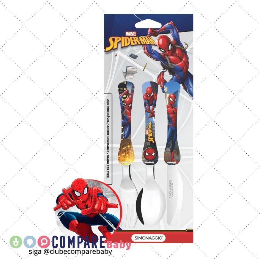 😍 Kit Talher Infantil com 3 peças Personagem Disney