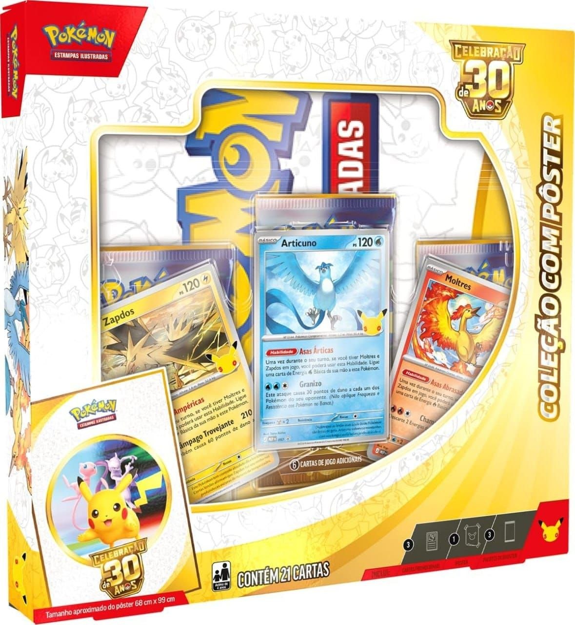 Pokémon TCG, Celebração de 30 anos – Box Pokémon Coleção com Pôster