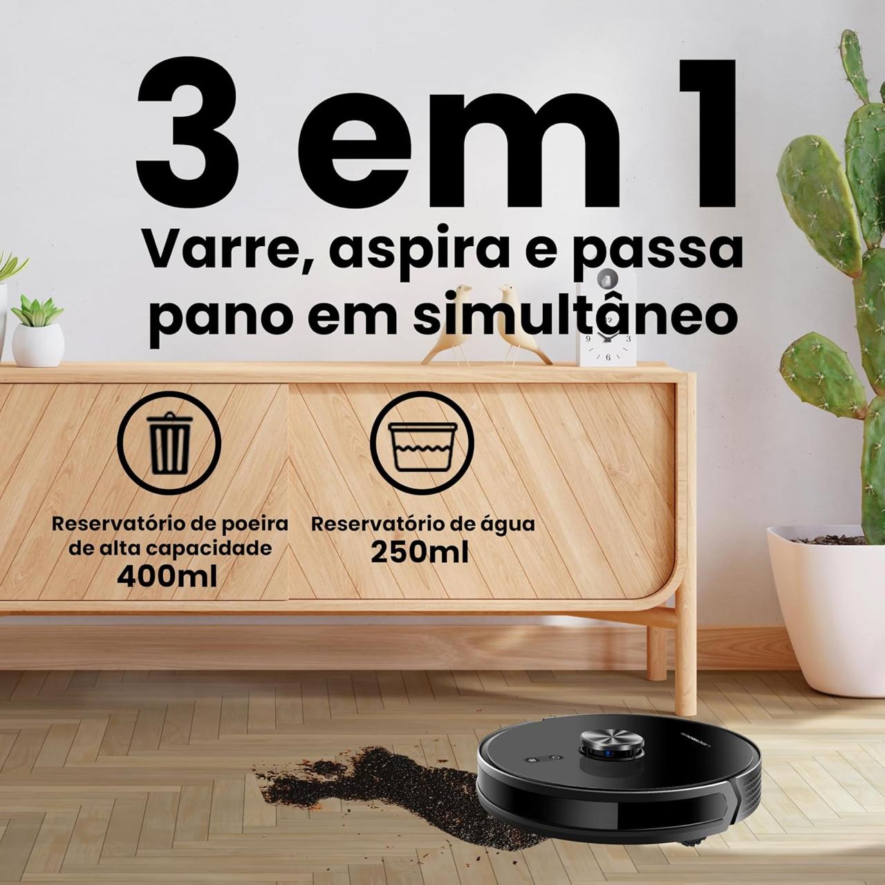 ASPIRA, VARRE E PASSA PANO COM MAPEAMENTO INTELIGENTE