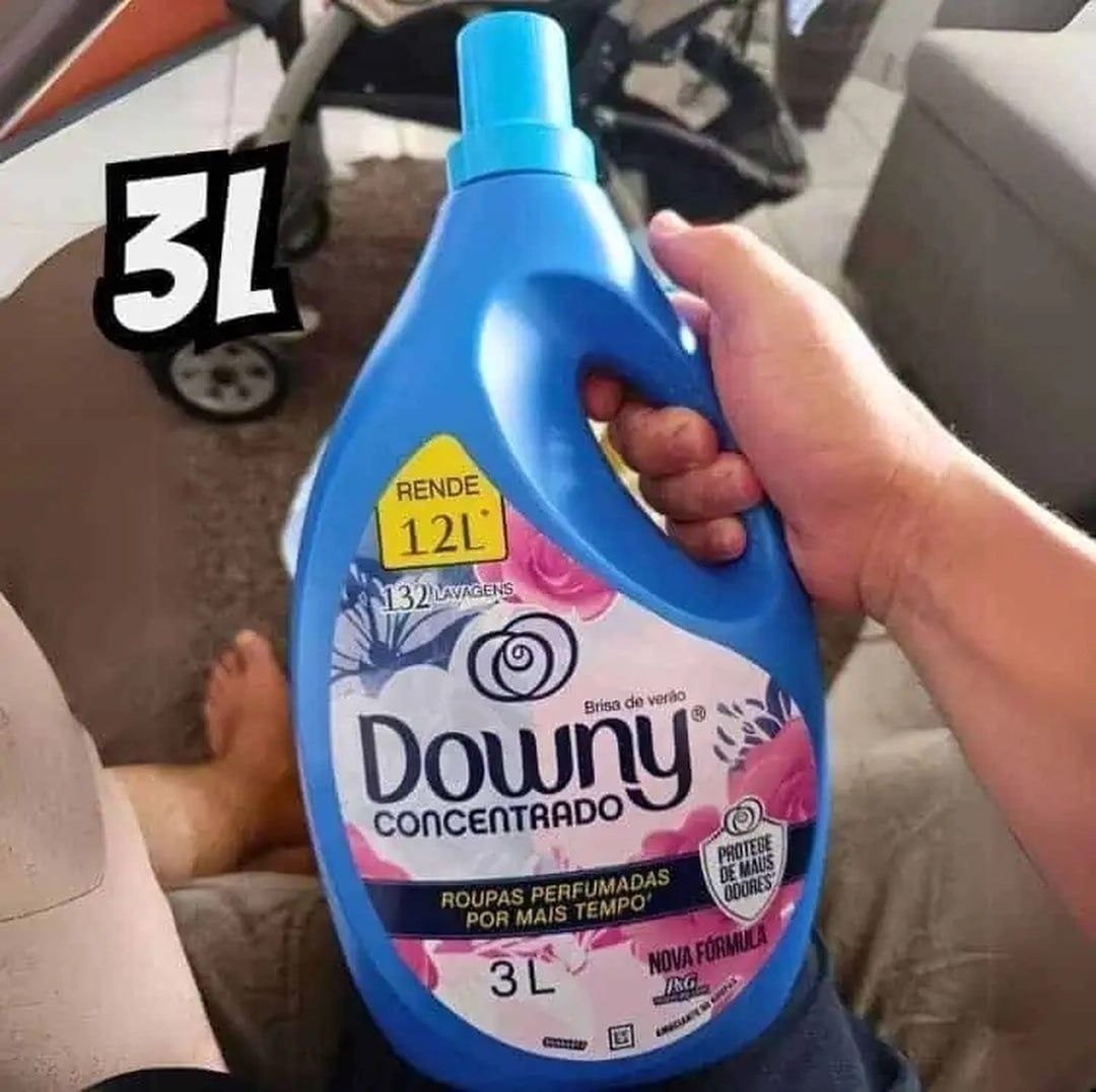 Downy Amaciante Concentrado Brisa de Verão 3L, Rende 12L, Perfume com Notas de Flores e Ar
