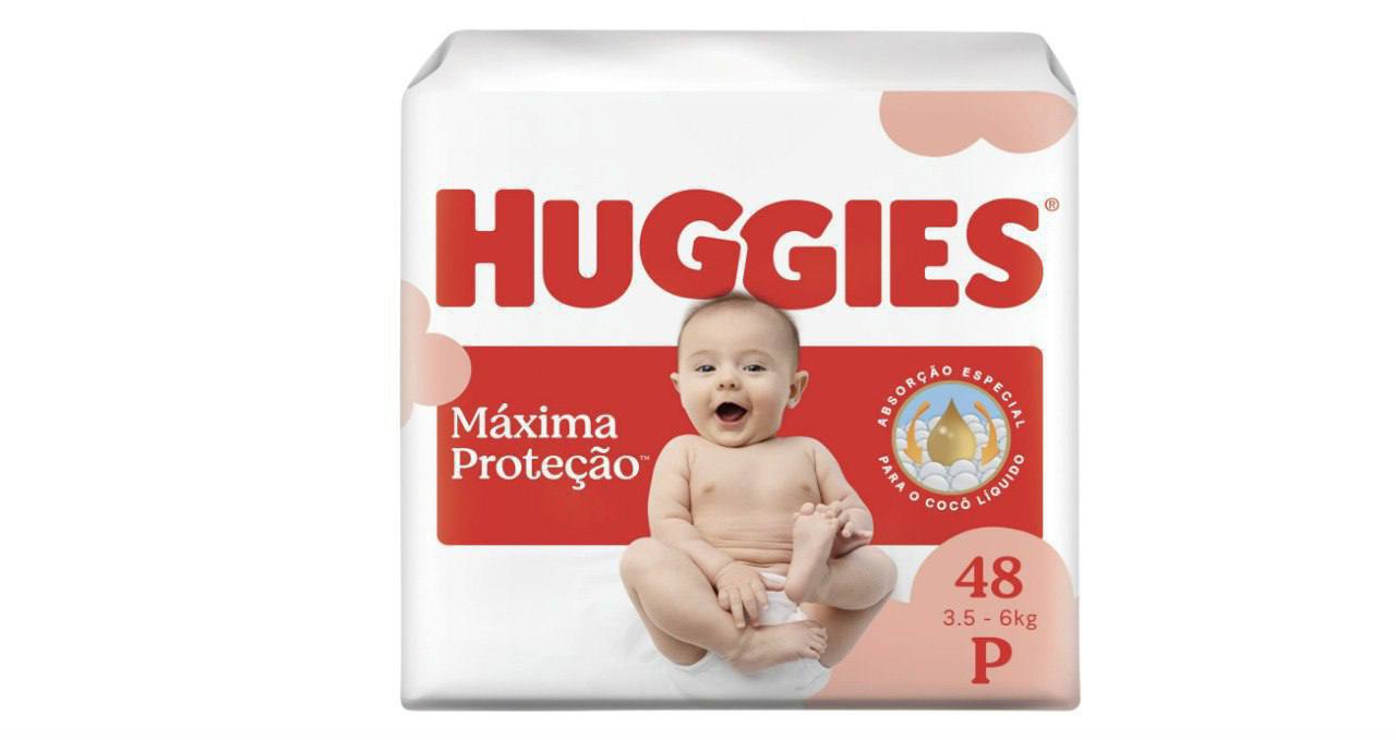 🫧 Fralda Descartável Huggies Máxima Proteção Tamanho P 48 unidade