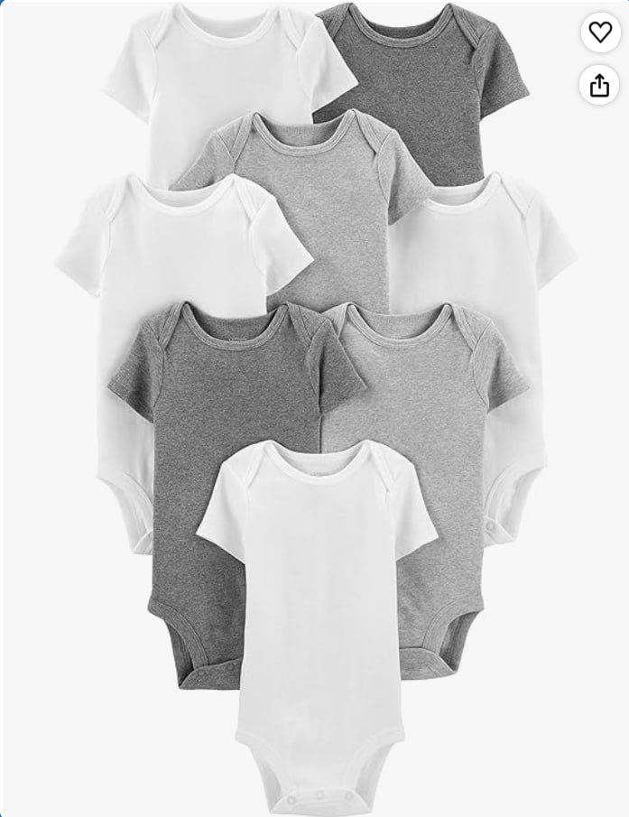 🫧 Body Pacote com 8 bodies de manga curta Simple Joys by Carter'sUnisex Bebê