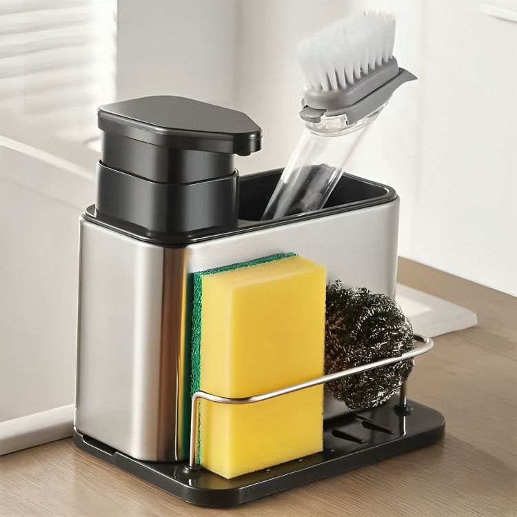 - Porta Detergente Dispenser Sabão Liquido Esponja Bucha Inox Porta Sabão Detergente Dispe