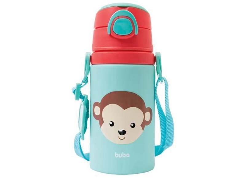 Buba Garrafinha De Alumínio Animal Fun Macaco, 400ml