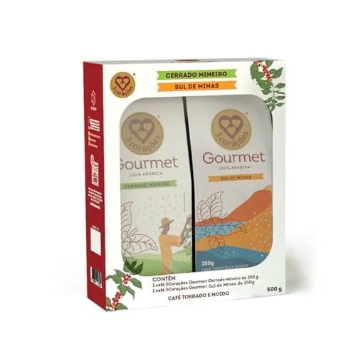 🛍️ 3 Corações Kit Café Gourmet Torrado e moído - Cerrado Mineiro e Sul de Minas, 2x250g