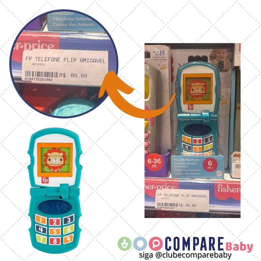 😍 Fisher-Price, Brinquedo Celular dos Animais com Toques e Sons para Bebês, Mattel