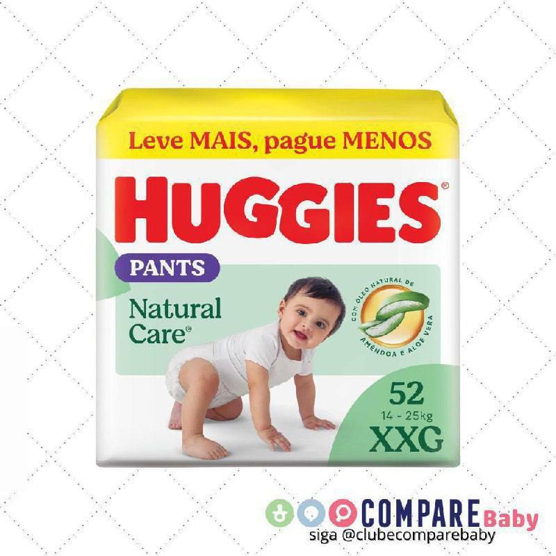 😍 Huggies Fralda Pants Premium Natural Care XXG - 52 Un