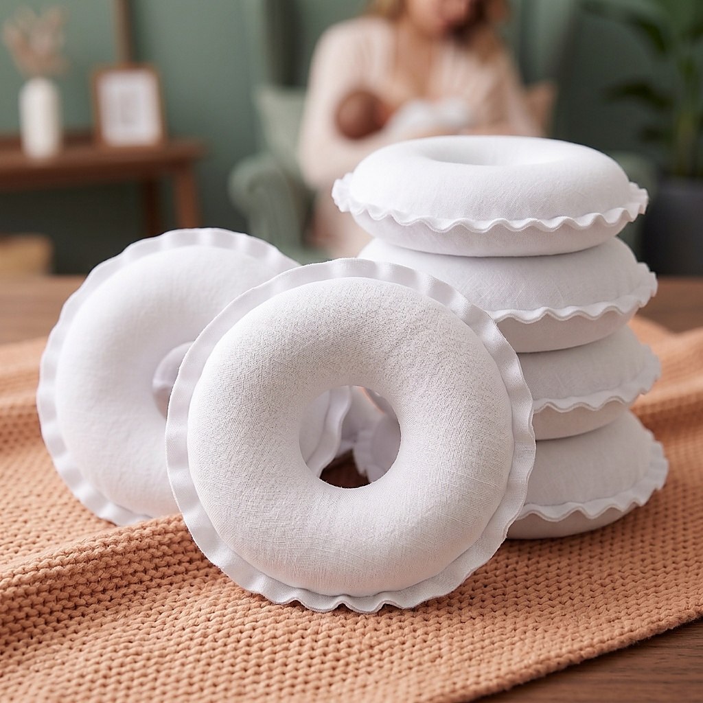 🛍️ Kit 6 Rosquinhas de Amamentação Protetor de Mamilos 100% Algodão Lavável Pós Parto Mat