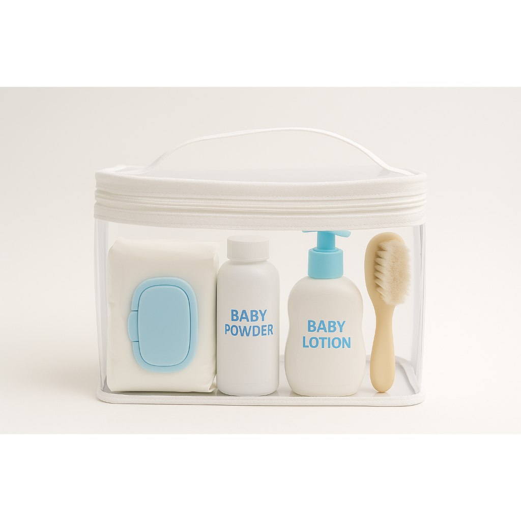 🛍️ Kit 2 Nécessaire Transparente Organizador Bolsa Mala Saída Maternidade Troca e Fralda