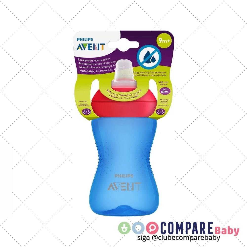 😍 Copo de Transição com Bico de Silicone 9M+ Philips Avent SCF802/01 Azul e Vermelho, Liv