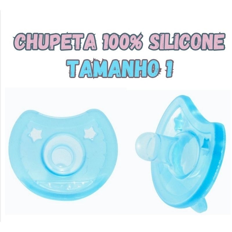 🛍️ Chupeta 100% silicone tamanho 1 para bebês de 0 a 6 meses