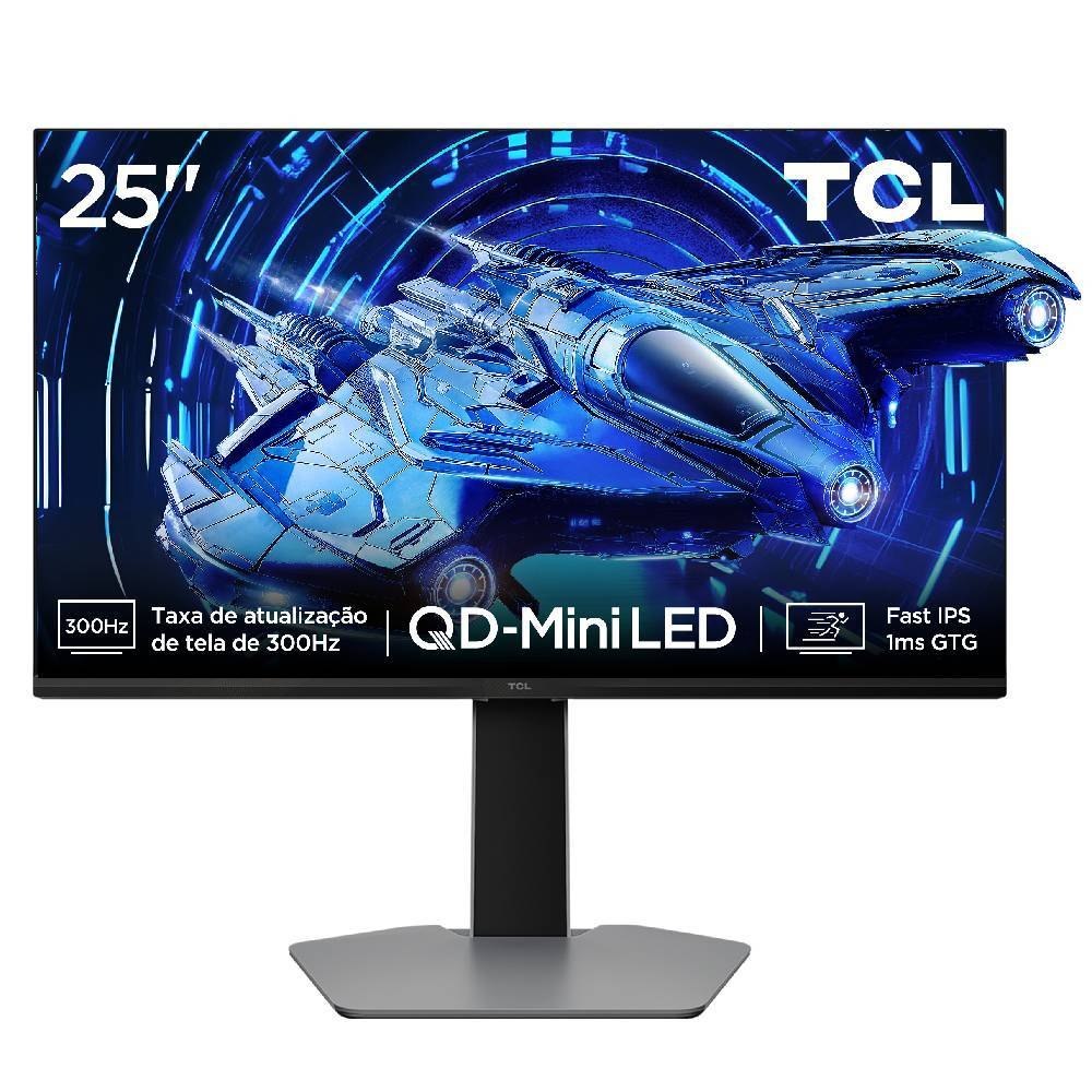 🛍️ Monitor Gamer TCL 25 Polegadas QLED Mini LED Full HD G64 300Hz 1ms (GtG) Freesync HDR