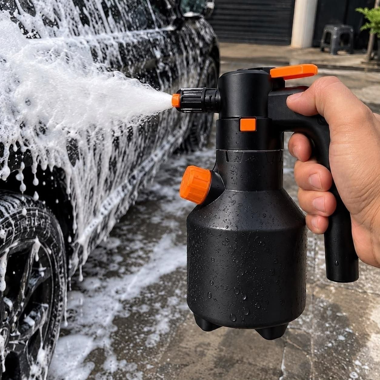 😱 Pulverizador Elétrico de Espuma Snow Foam para Limpeza Automotiva e Jardim com 2L