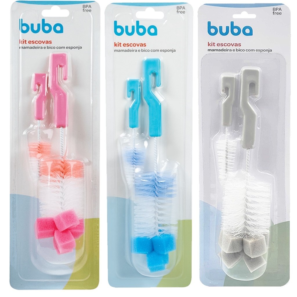 🛍️ Escova Para Lavar Mamadeira E Bico Com Esponja Buba