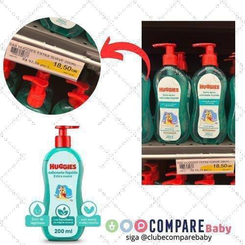 😍 Sabonete Líquido Huggies Extra Suave - 200ml