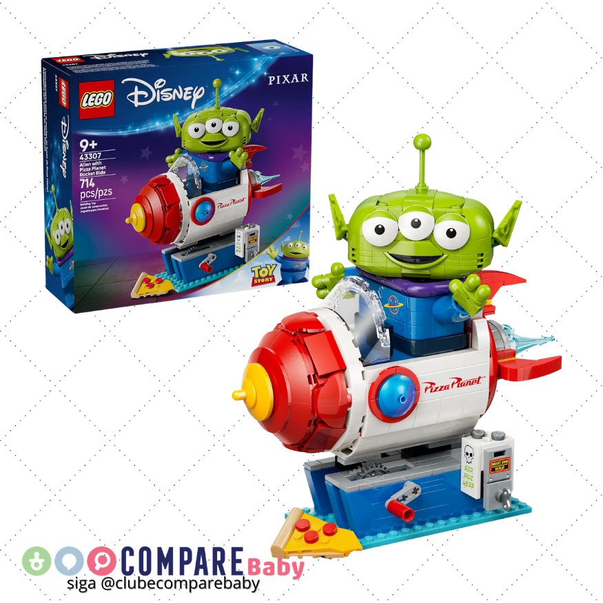 😍 LEGO Disney Pixar Alien com Foguete do Pizza Planet 43307 (714 Peças)