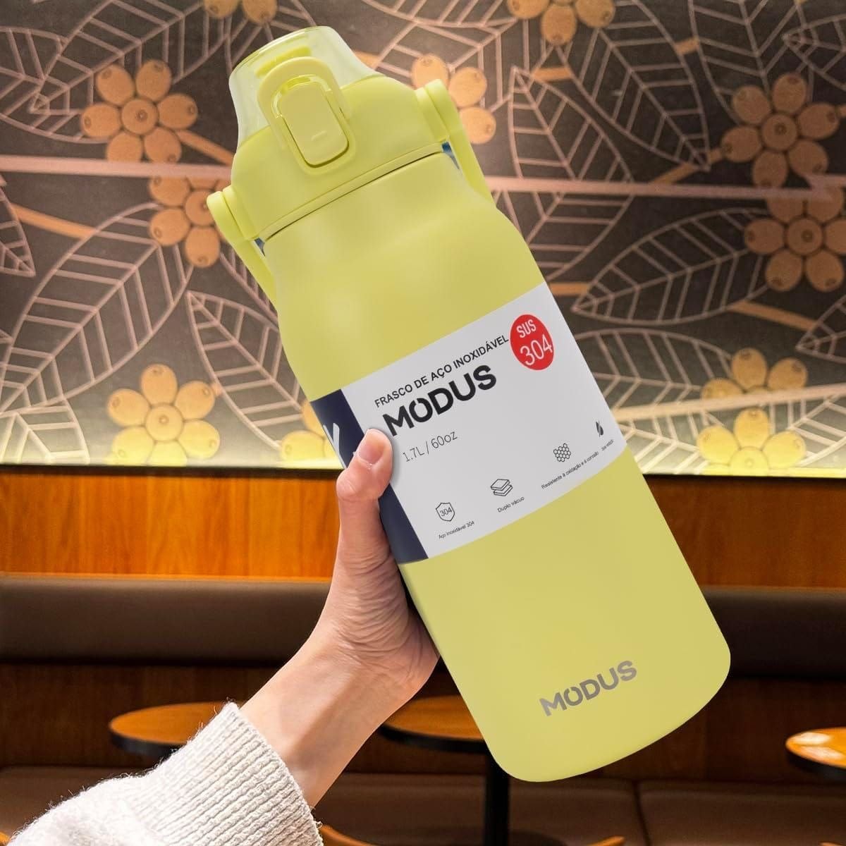 😱 Garrafa Térmica Isolada a Vácuo De Aço Inoxidável 304 1700ML
